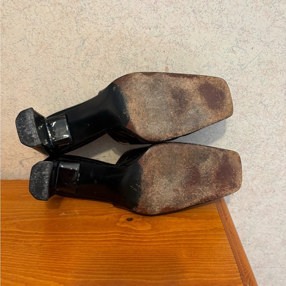 Stuart Weitzman Black Women's Heeled Mules Leather Soles Size 8 - Picture 6 of 7